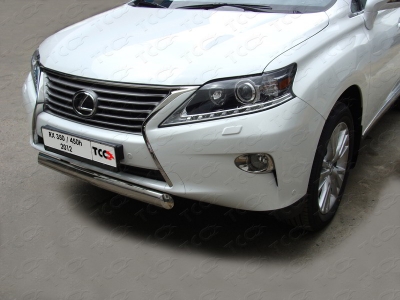 Защита передняя овальная 75х42 мм ТСС для Lexus RX-350 2012-2021