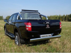 Защита задняя центральная 120х60 мм с накладкой (без заднего бампера) для Fiat Fullback № FIAFUL16-29
