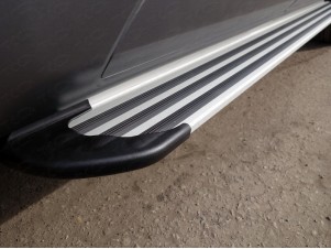 Пороги алюминиевые Slim Line Silver для Lexus NX-200 № LEXNX20014-28S