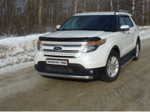 Защита передняя овальная короткая 75-42 мм для Ford Explorer № FOREXPL12-01